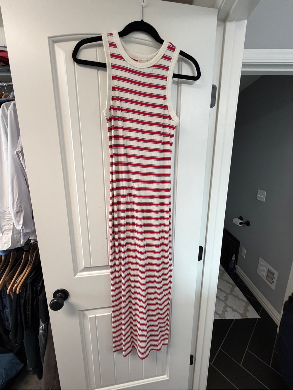 Universal Thread Red and White Striped Sleeveless Maxi Dress